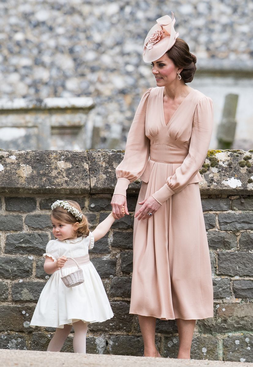 Princess Charlotte of Cambridge, bridesmaid and Catherine, Duchess of Cambridge attend the wedding Of Pippa Middleton and James Matthews