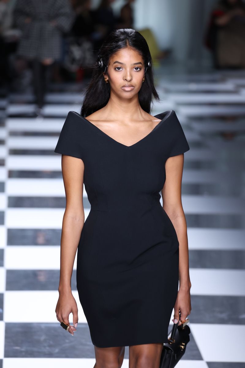 Natalia Bryant walks the runway at the Versace fashion show during the Milan Fashion Week Womenswear Spring/Summer 2024 on September 22, 2023 in Milan, Italy. 