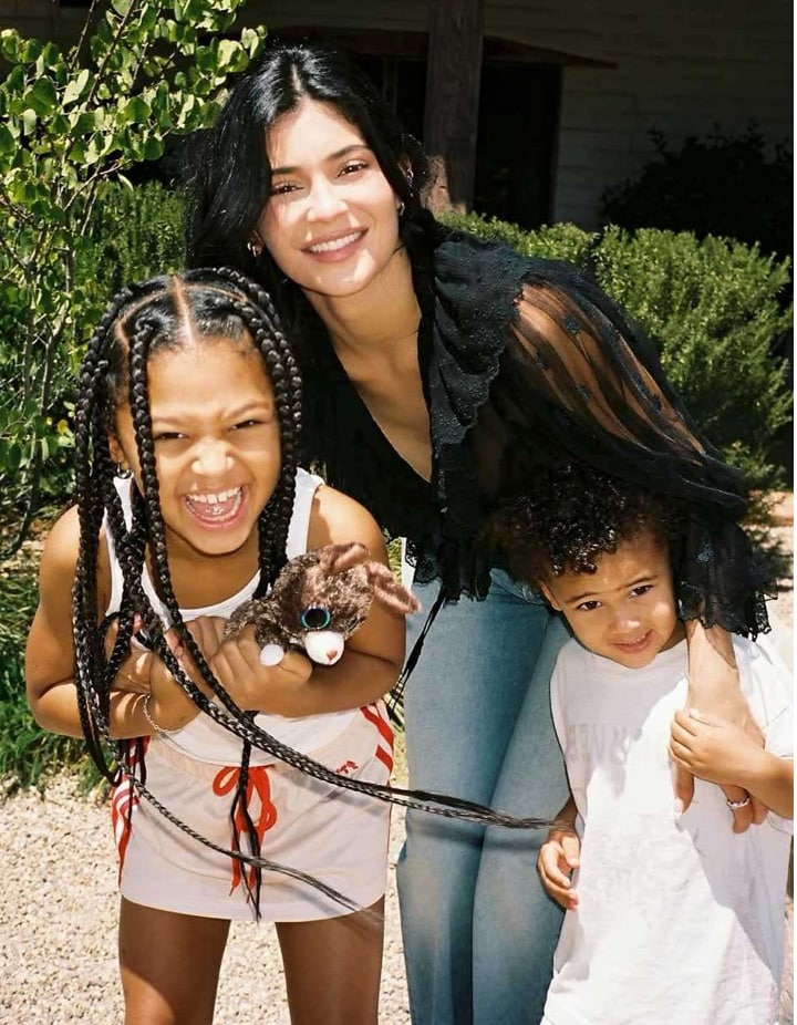 Kylie's two kids, Stormi, 7, and Aire, 3, whom she shares with ex Travis Scott, were present for the celebration.