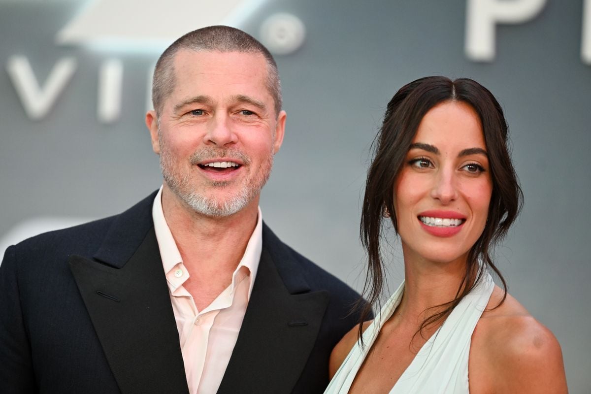 Brad Pitt, Ines de Ramon at the "F1" New York Premiere on June 16, 2025 in New York, New York. 