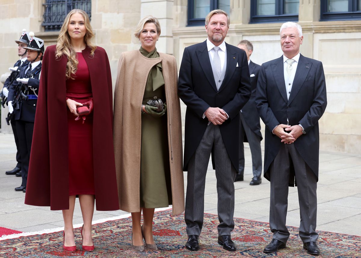Princess Catharina-Amalia of the Netherlands, Queen Maxima of the Netherlands, and King Willem-Alexander of the Netherlands.