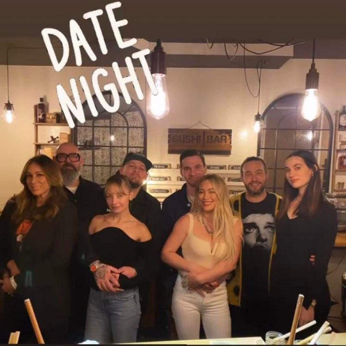 Hilary Duff and her husband go on a quadruple date with her ex boyfriend Joel Madden and Nicole Richie