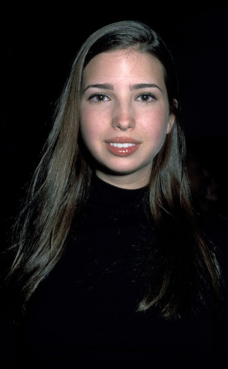 Ivanka Trump sporting her natural brunette hair in the 90s