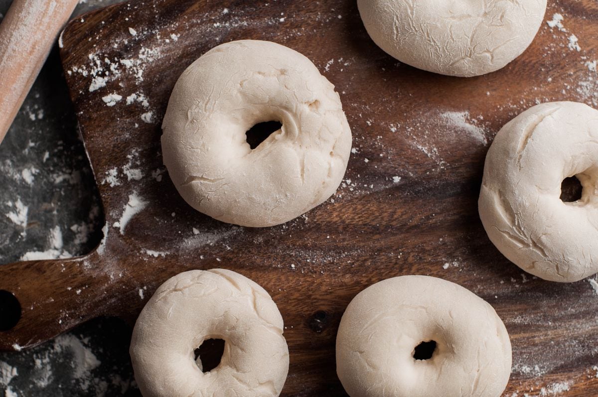Your raw bagel should look similar to these.