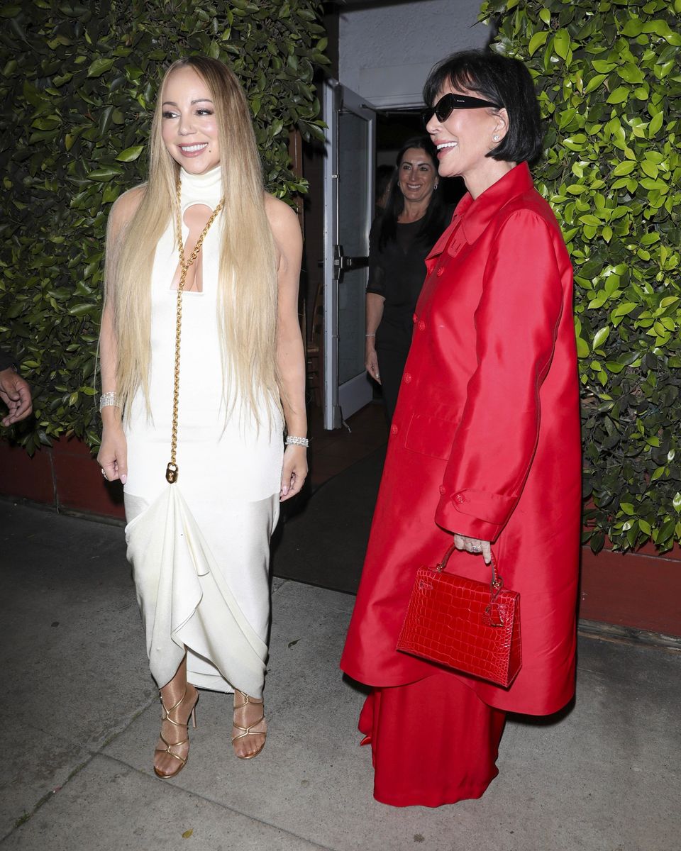 Mariah Carey's glowing complexion and sleek honey-blonde hair perfectly complemented her sophisticated evening look.