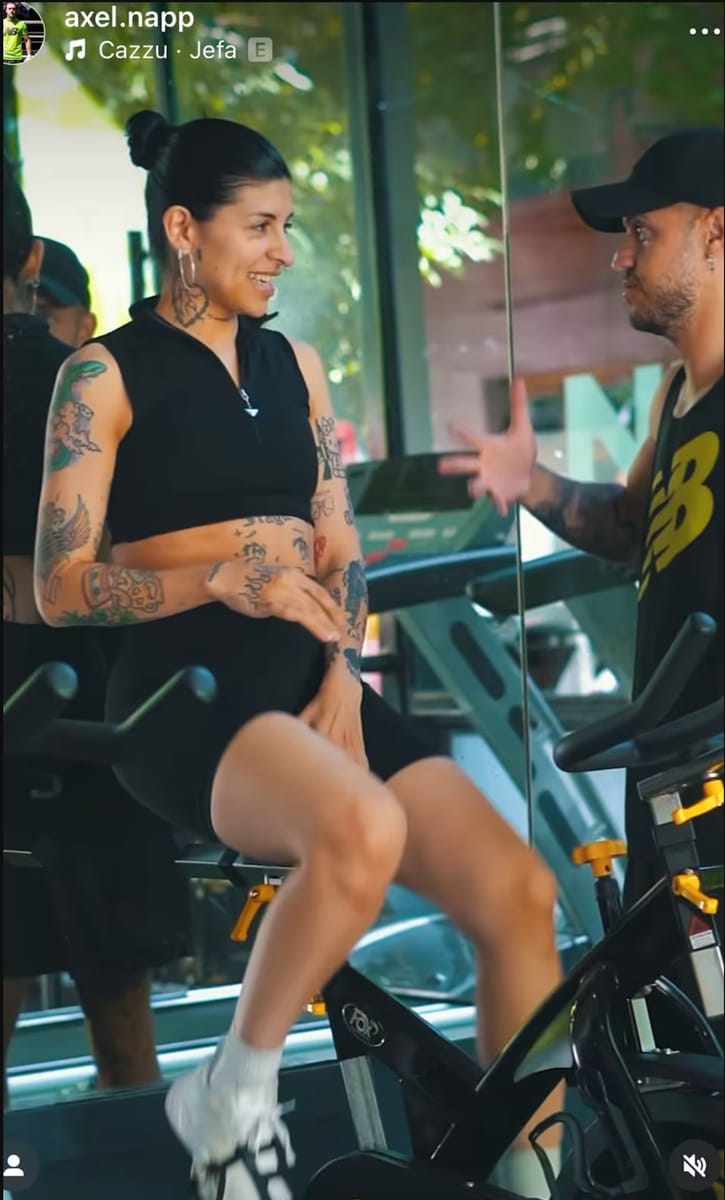 Axel has been helping her get into peak fitness