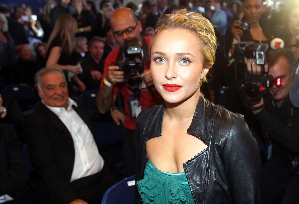 HAMBURG, GERMANY - OCTOBER 16:  Hayden Panettiere girlfriend of Wladimir Klitschko poses before the WBC Heavyweight World Championship fight between Vitali Klitschko of Ukraine and Shannon Briggs of USA at O2 world on October 16, 2010 in Hamburg, Germany.  (Photo by Martin Rose/Bongarts/Getty Images) 