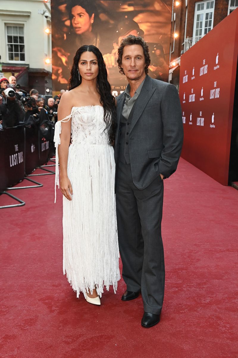 Matthew, meanwhile, wore a charcoal three-piece suit and light button-down shirt for the red carpet moment