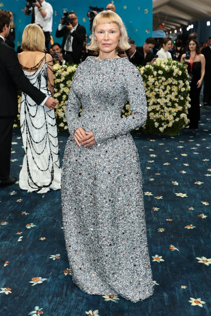 Pamela Anderson attends the 2025 Met Gala debuting a drastic hairstyle