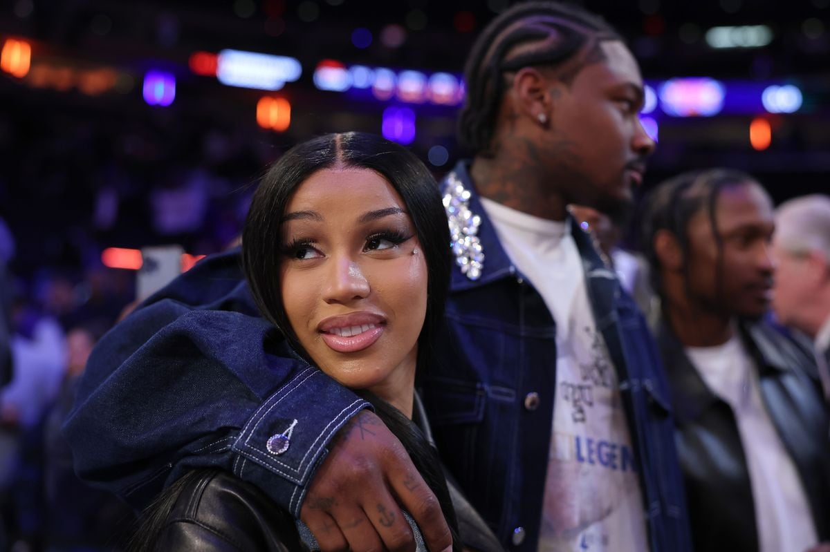NFL Player Stefon Diggs (R) and rapper Cardi B (L) celebrate after Game Four of the Eastern Conference Second Round NBA Playoffs between the Boston Celtics and the New York Knicks at Madison Square Garden on May 12, 2025 in New York City. NOTE TO USER: User expressly acknowledges and agrees that, by downloading and or using this photograph, User is consenting to the terms and conditions of the Getty Images License Agreement. (Photo by Elsa/Getty Images)