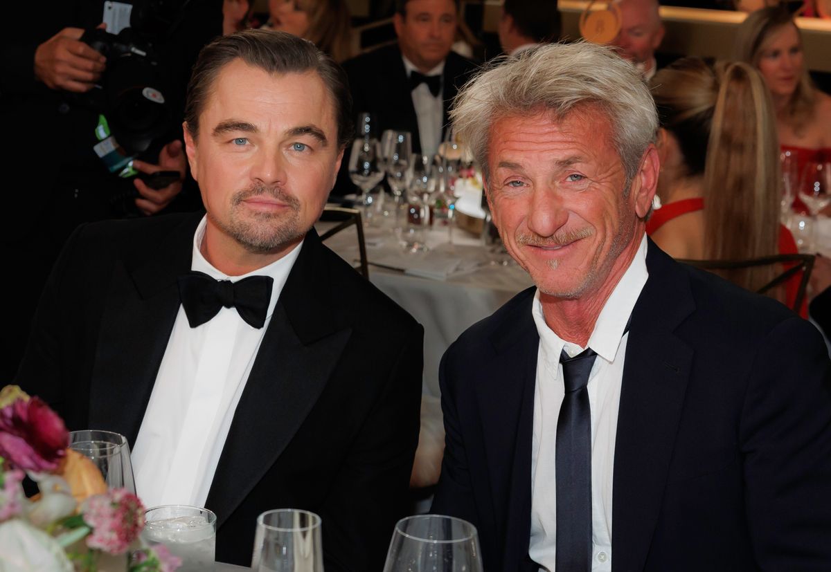 Leonardo DiCaprio and Sean Penn at the 83rd Annual Golden Globes held at The Beverly Hilton on January 11, 2026 in Beverly Hills, California. (Photo by Christopher Polk/2026GG/Penske Media via Getty Images) 