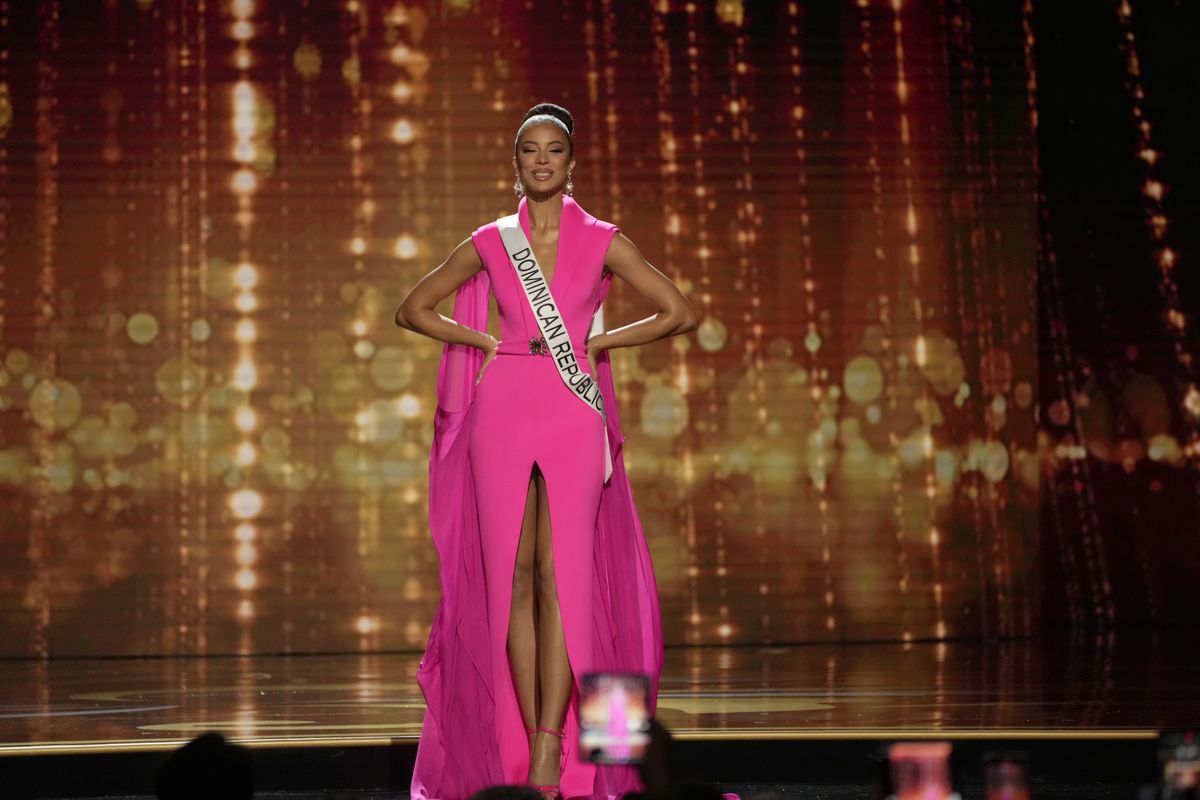  Miss Dominican Republic, Andreina Martinez walks onstage during the 71st Miss Universe preliminary competition at New Orleans Morial Convention Center on January 11, 2023 in New Orleans, Louisiana. (Photo by Josh Brasted/Getty Images)