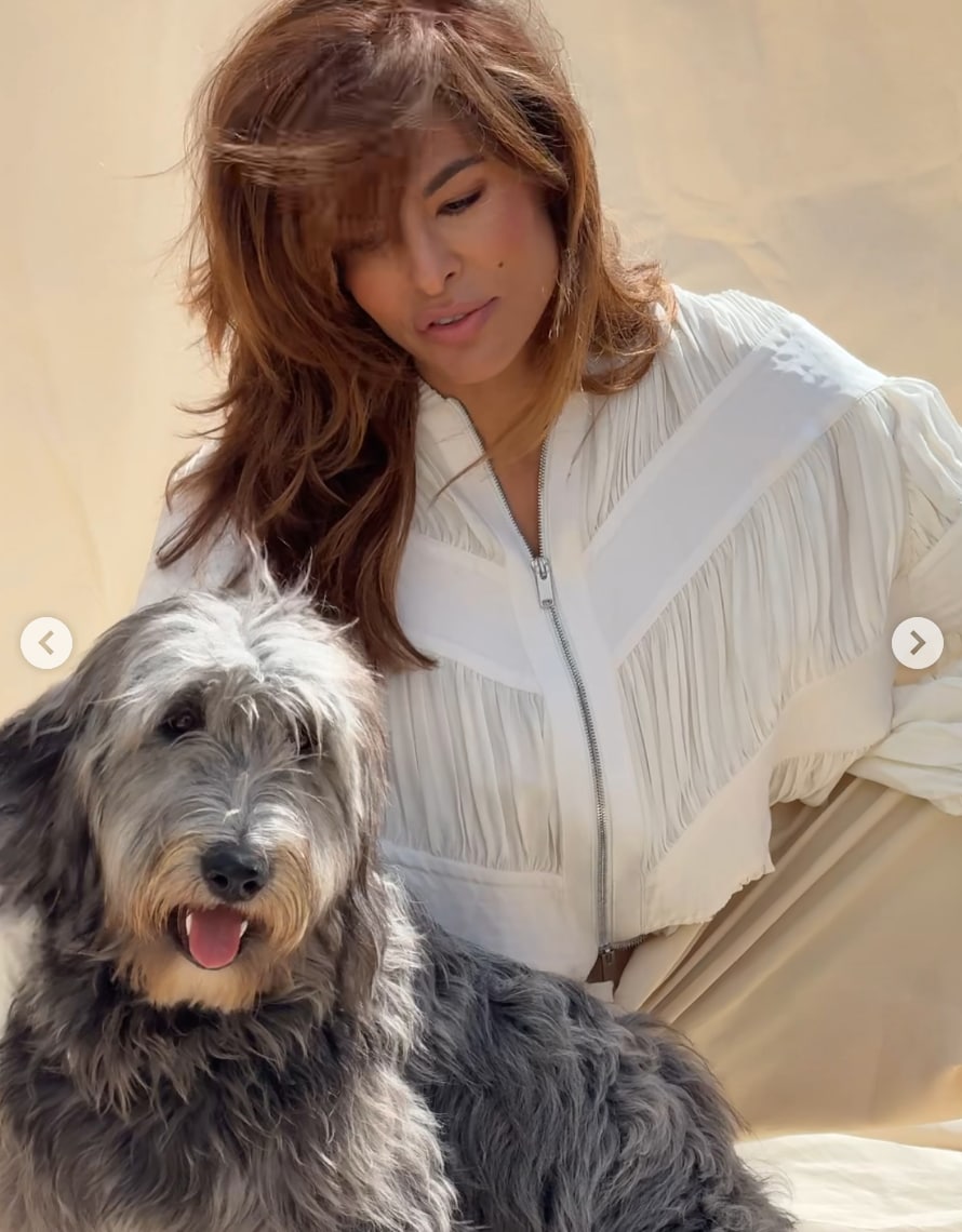 Eva Mendes and her dog