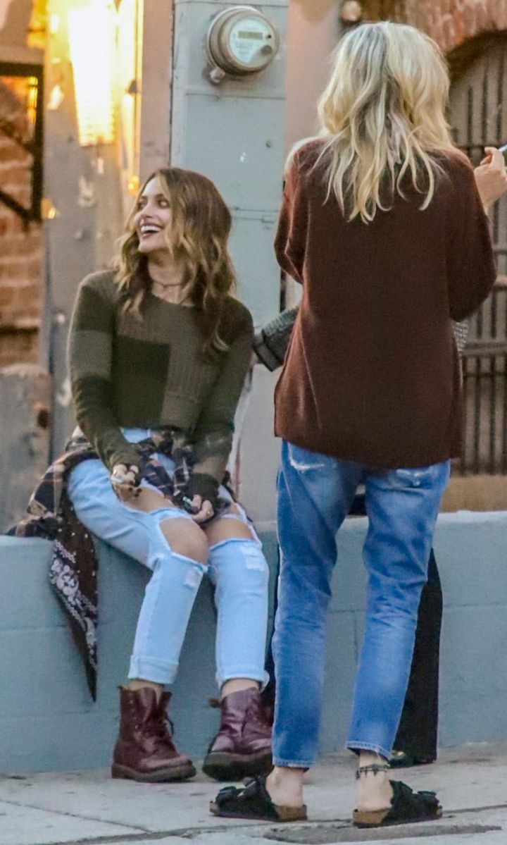 Paris Jackson outside a studio