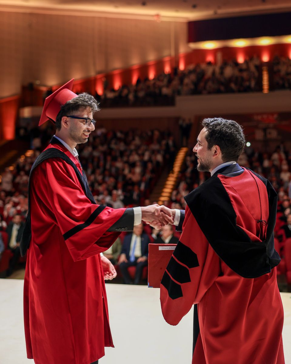 Crown Prince Hussein presented a diploma during the graduation ceremony for the sixth cohort of Al Hussein Technical University in Amman.