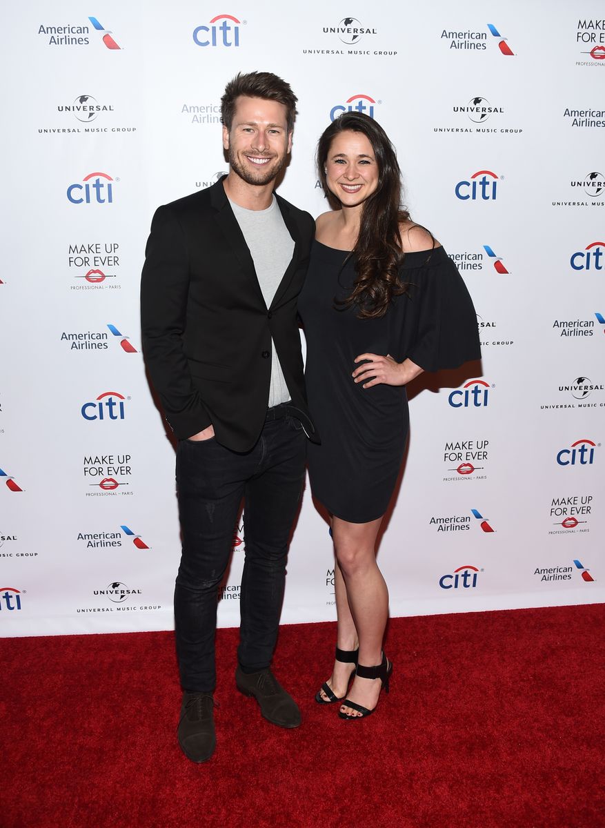 Actor Glen Powell and his sister arrive at the Universal Music Group's 2017 GRAMMY After Party 