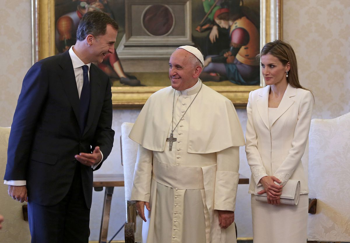Felipe and Letizia with the late pope in June 2014 