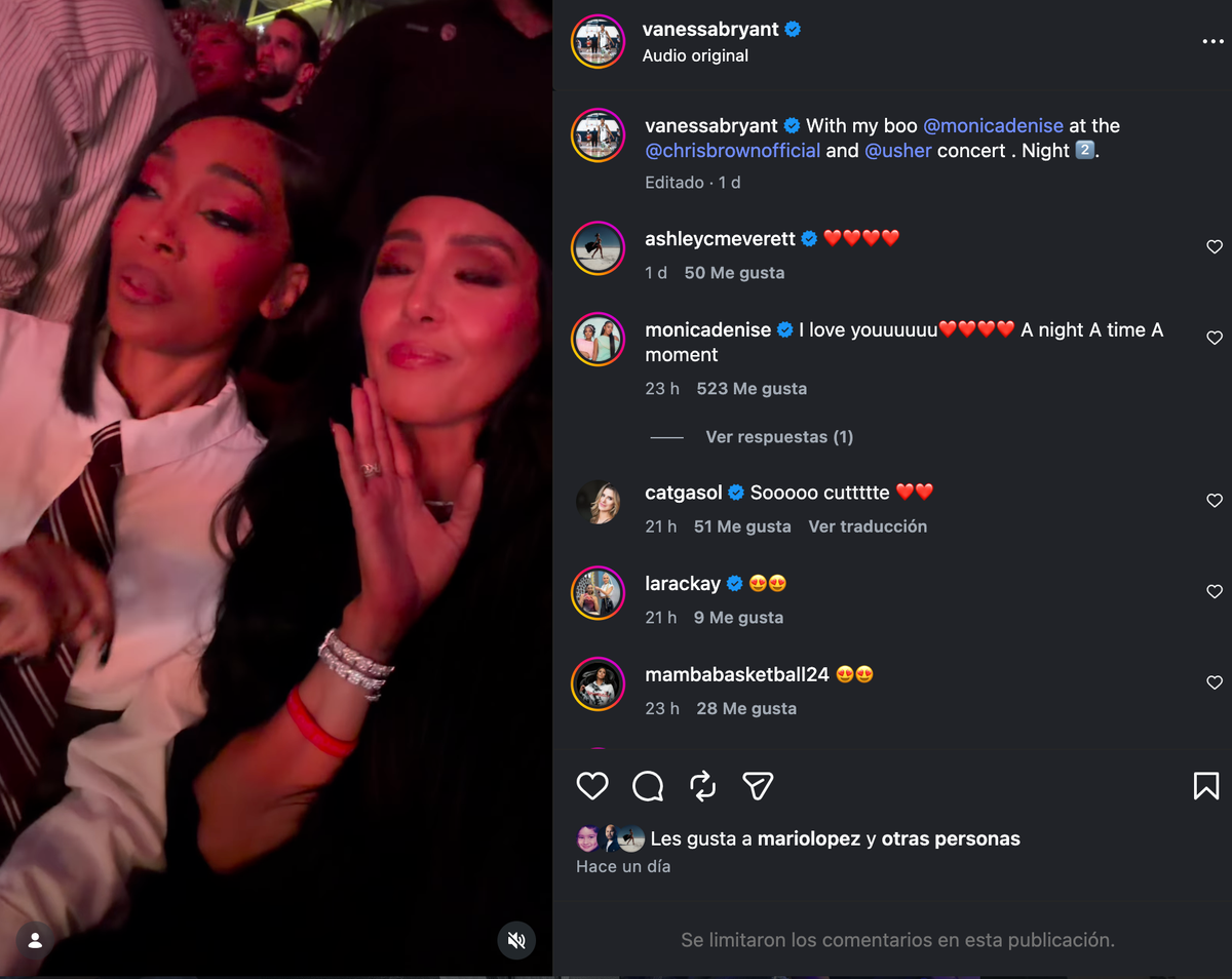 Vanessa Bryant continues to enjoy life: Star steps out with Monica for Chris Brown and Usher concert
