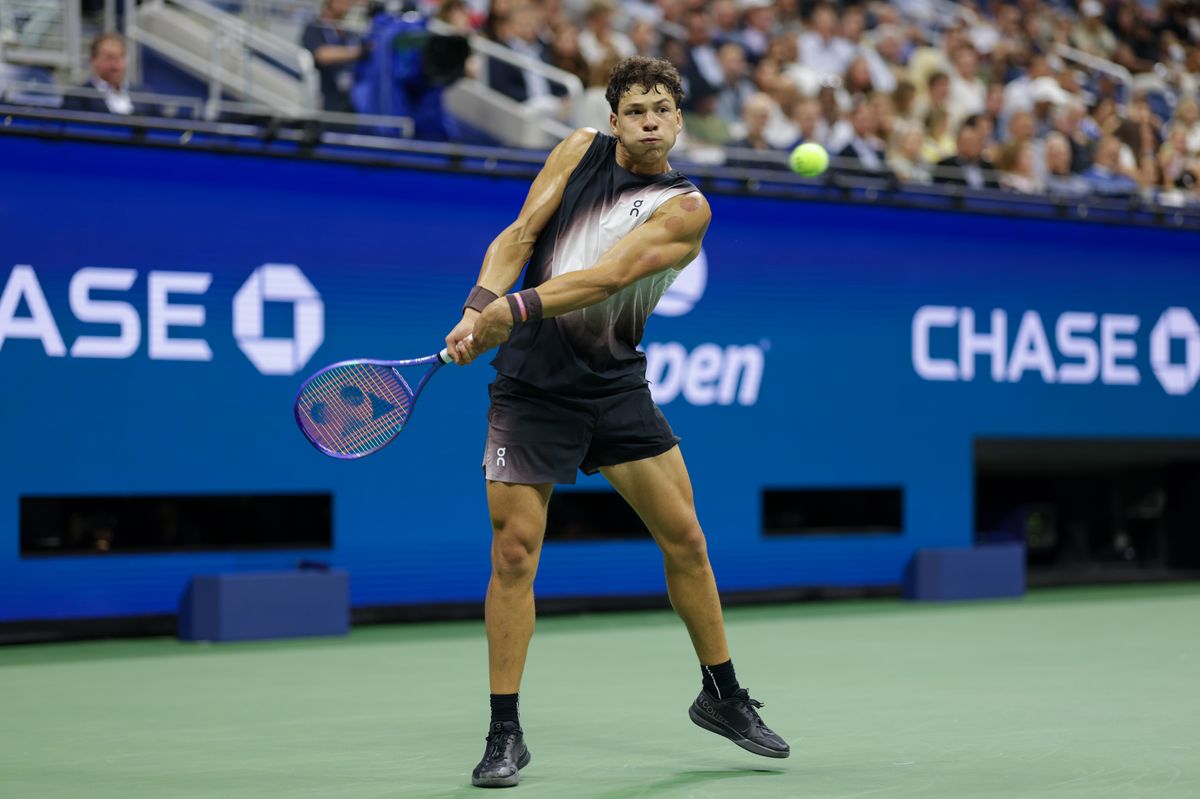 Ben Shelton on August 31st, in his first match at the US Open