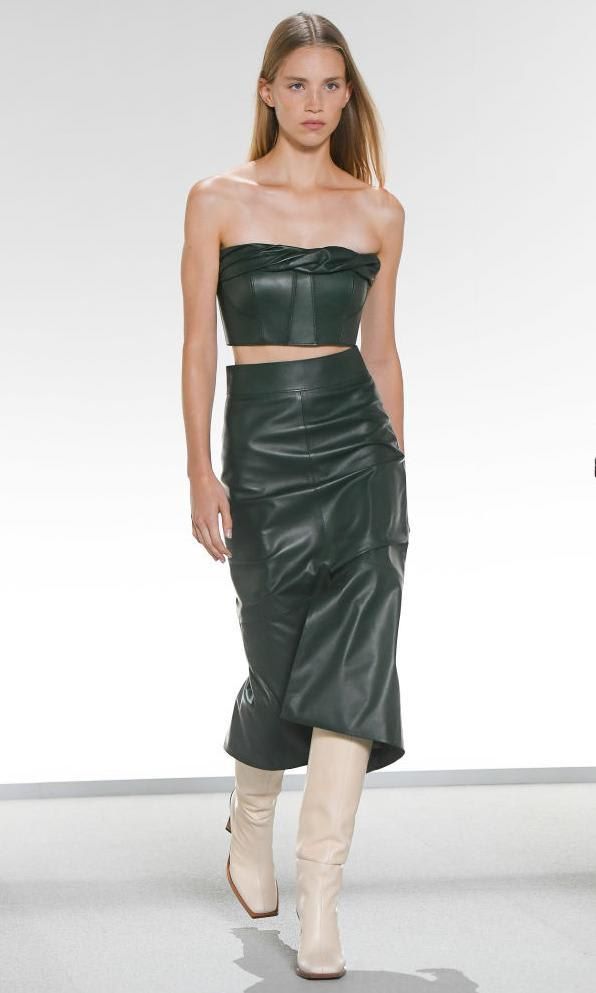 Givenchy black leather bandeau top