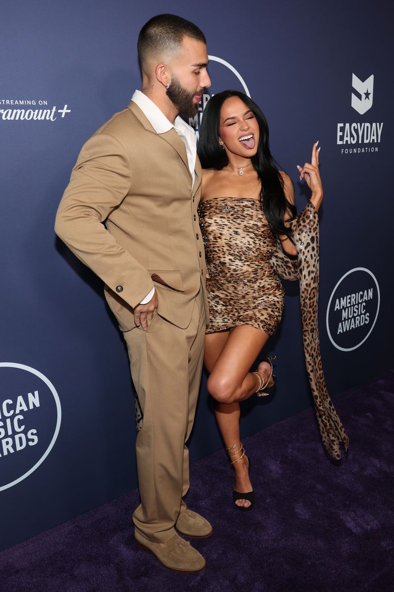 Manuel Turizo, Becky G at the 2025 American Music Awards held at the Fontainebleau Las Vegas on May 26, 2025 in Las Vegas, Nevada. (Photo by Christopher Polk/Penske Media via Getty Images)