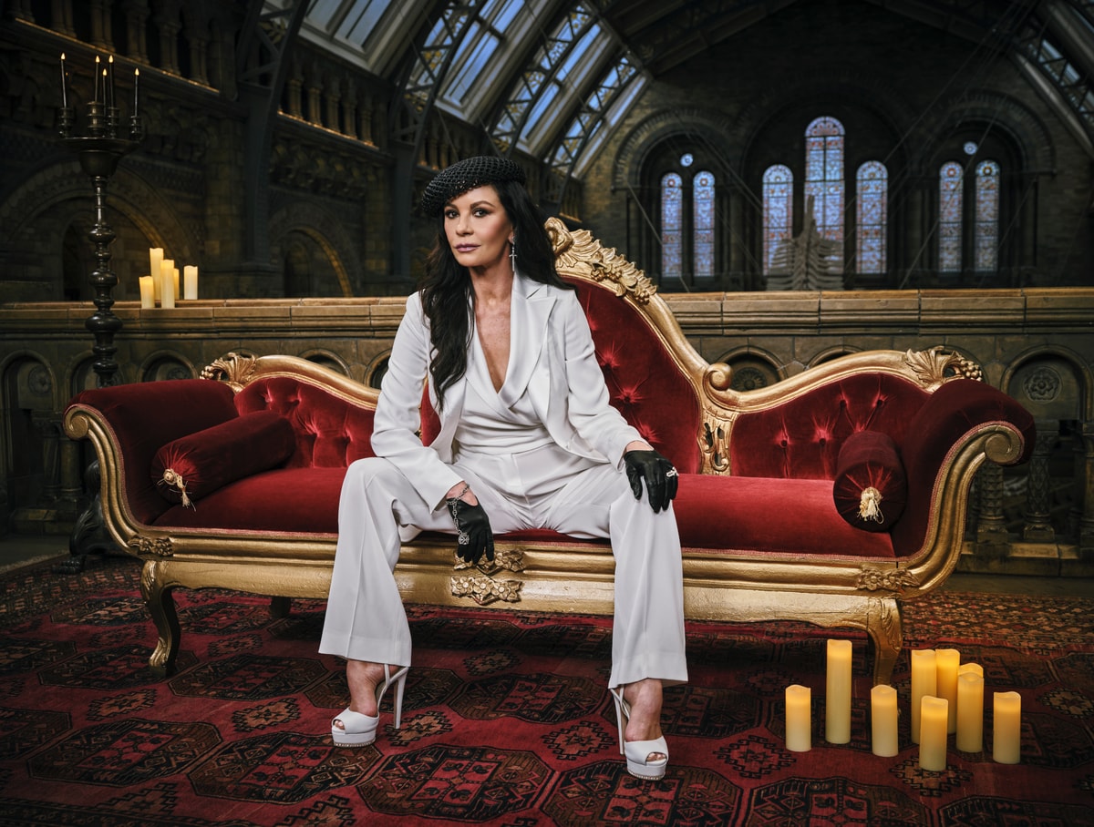 Catherine Zeta-Jones exuded Morticia Addams-level glamour