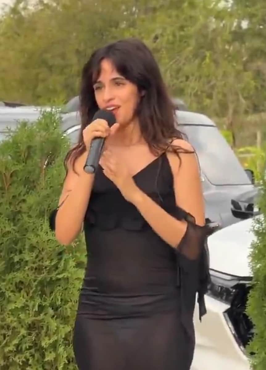 "I'm really honored to be a part of this moment for you," Camila said before the unexpected wedding performance