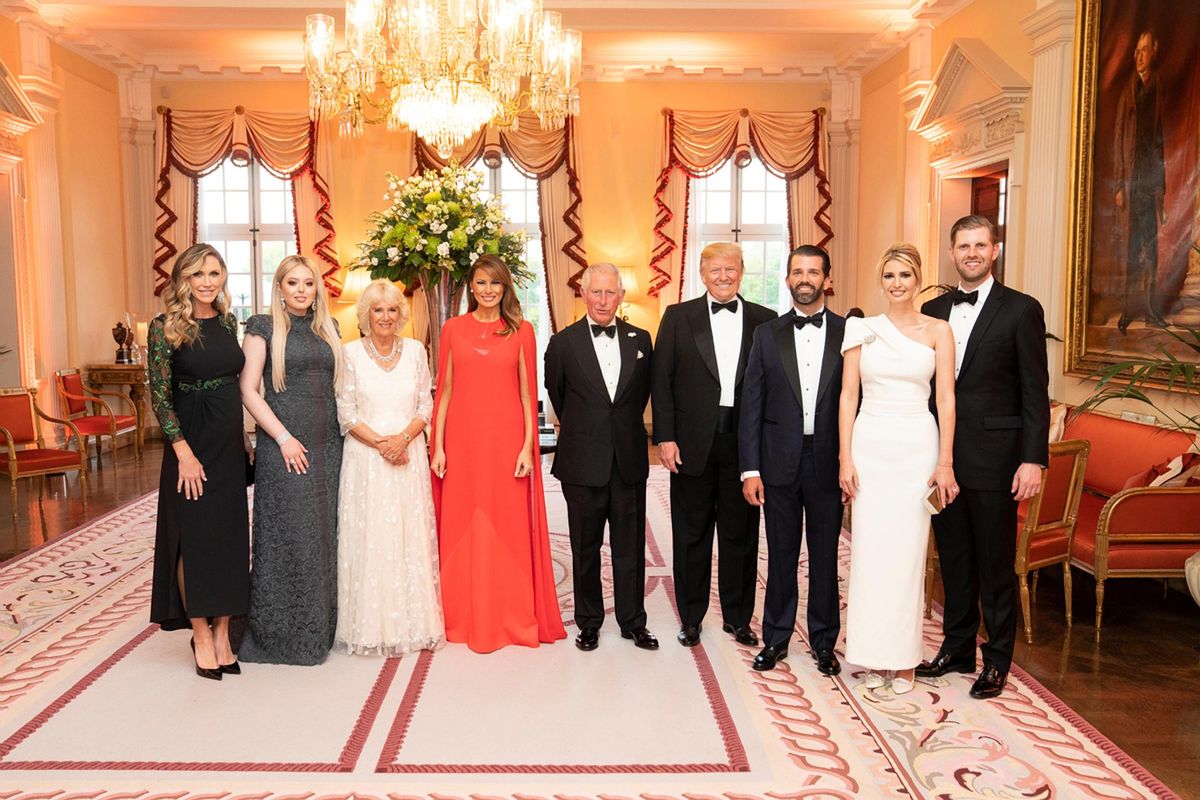 Charles and Camilla pictured with the Trump family at Winfield House, the official residence of the United States Ambassador to the United Kingdom, in 2019