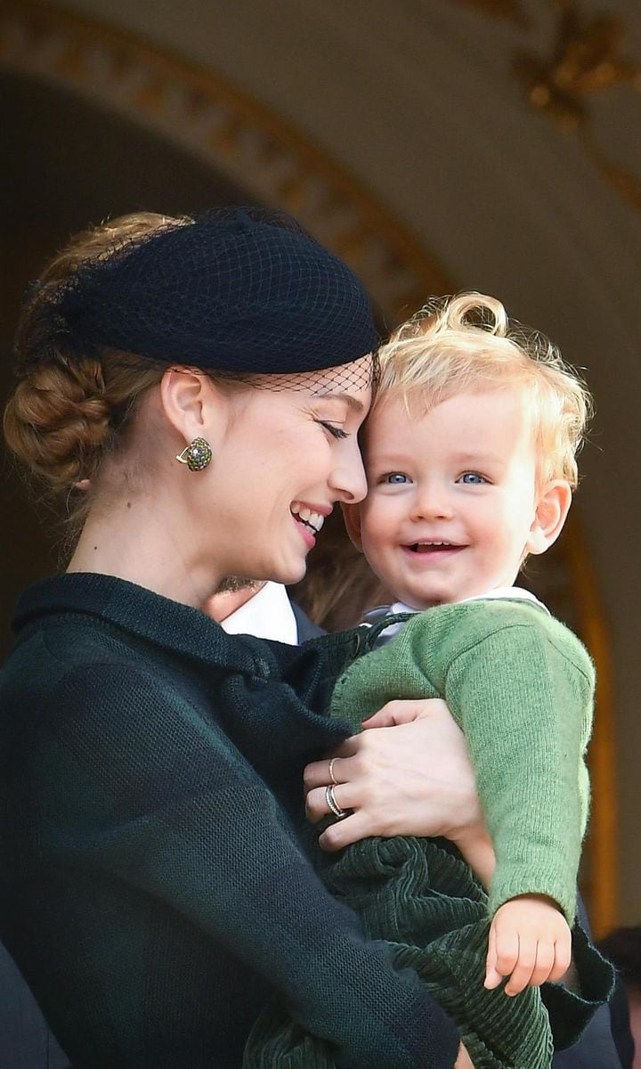 The Italian born royal (pictured with son Francesco) shares two children with Princess Caroline’s son