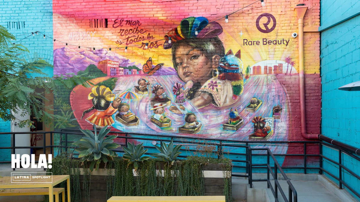 Original work El Mar Recibe Todo created by Mr. B Baby for Rare Beauty at Las Fotos studio space in Los Angeles / Boyle Heights.