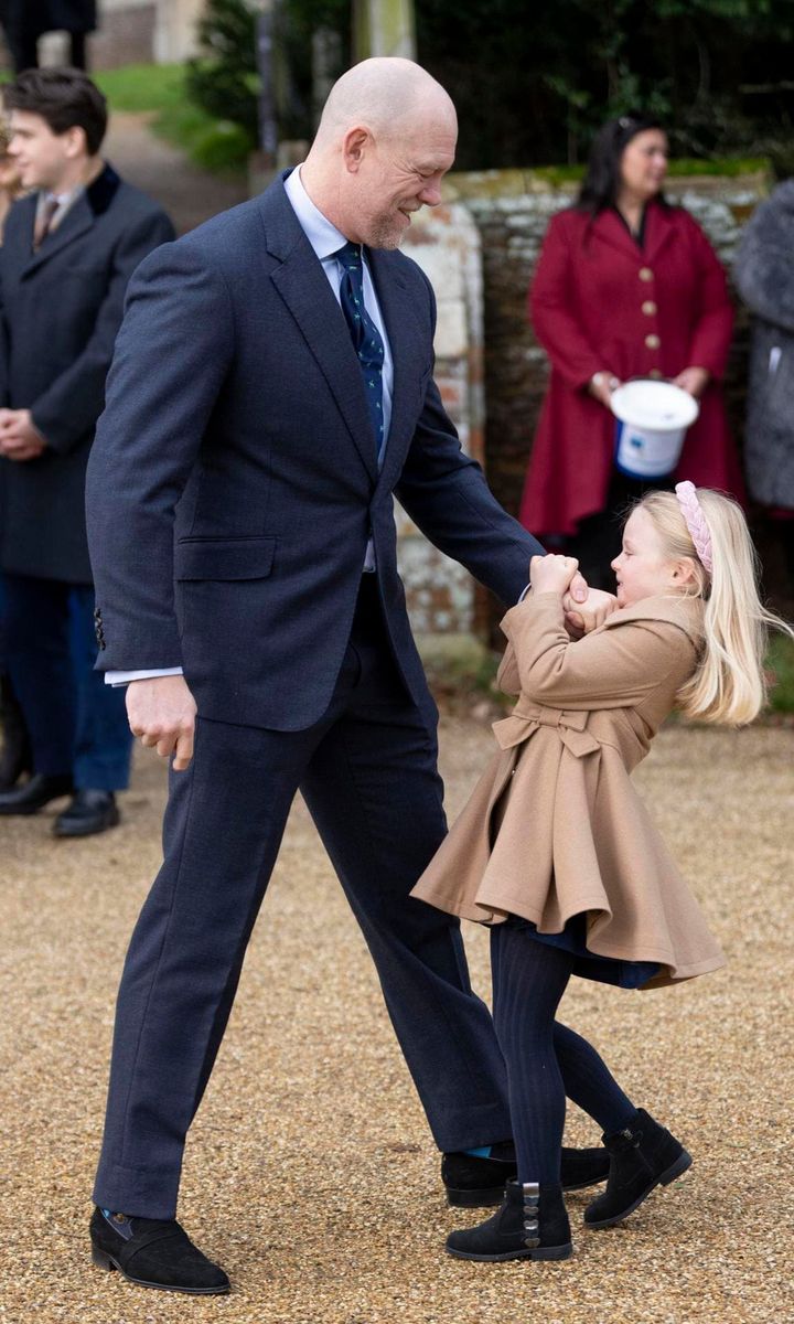 Lena played with her father Mike.
