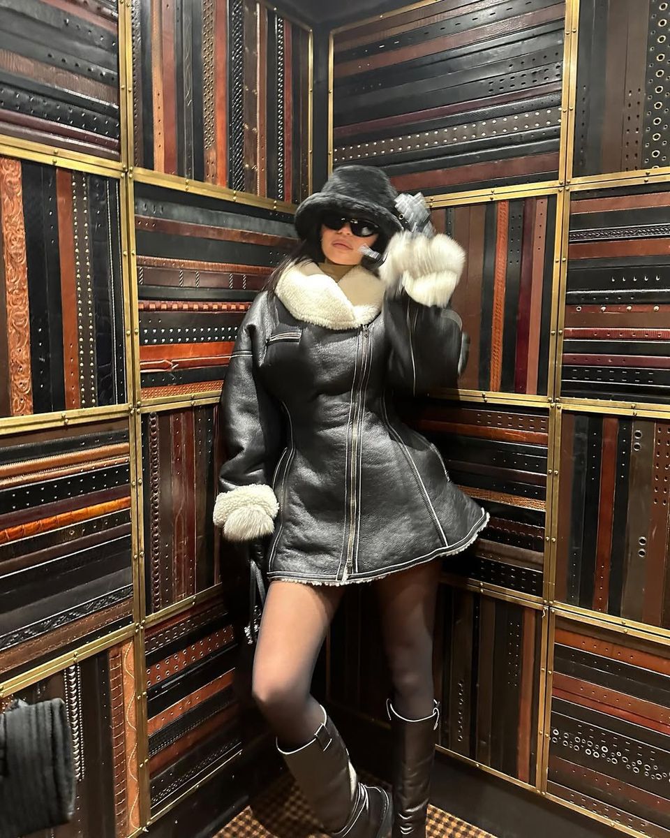 While both Sanchez and Jenner turned the coat into a statement mini-dress, their interpretations were distinctly different