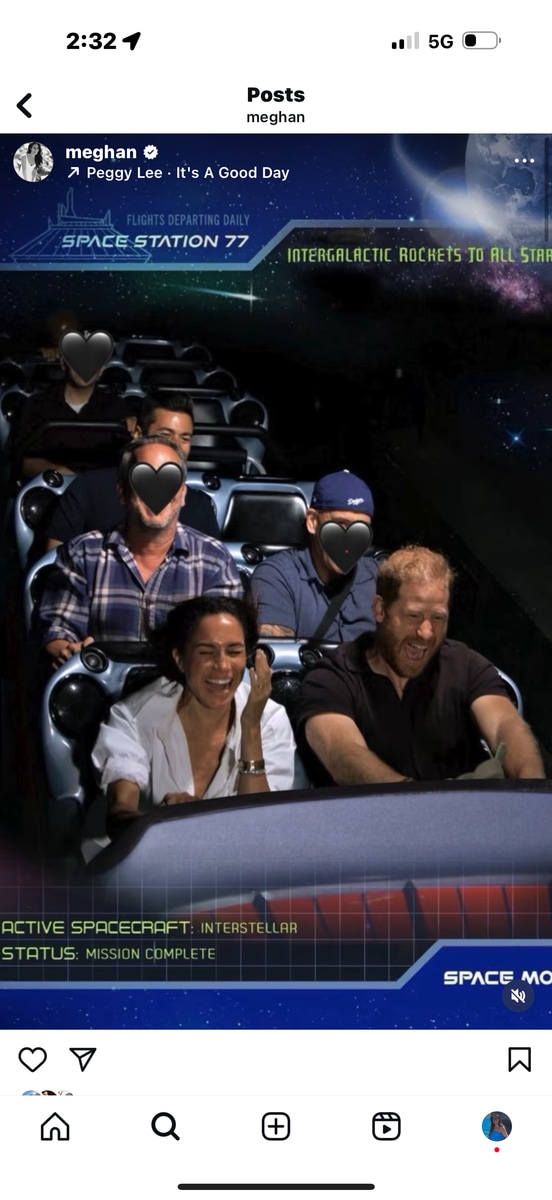 Meghan and Harry looked like they were having a blast on Space Mountain...As Walt Disney once said, "Adults are only kids grown up, anyway"