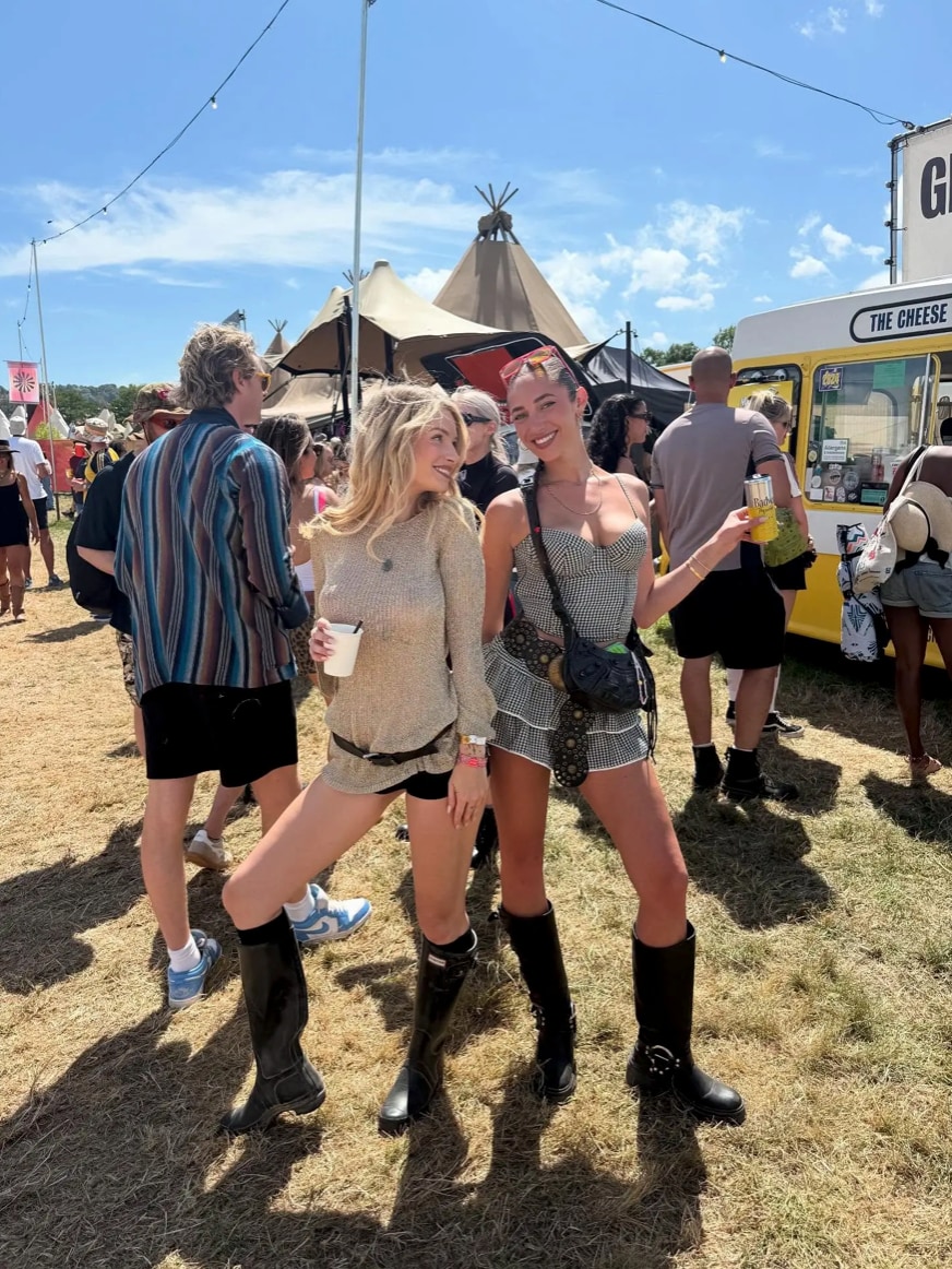 Kate Moss, now 51, became synonymous with Glastonbury fashion in the 2000s. 