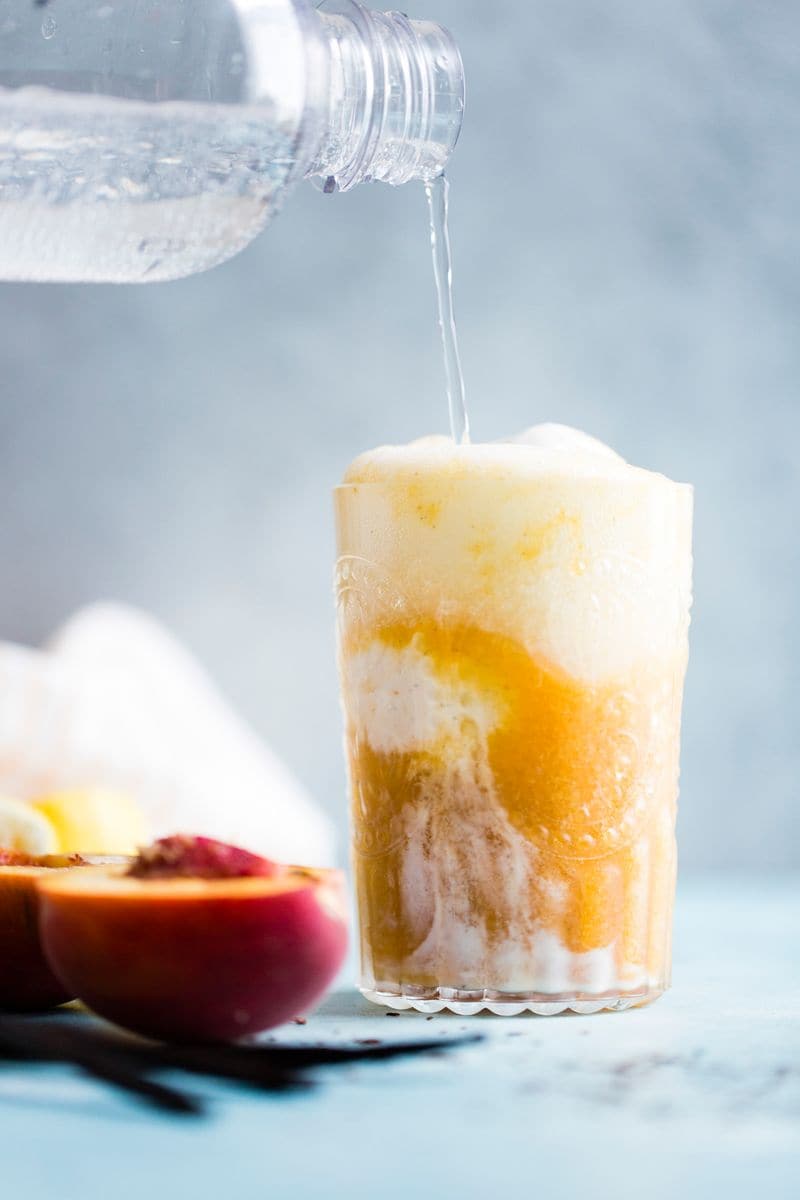 Bright and colorful Ice cream float