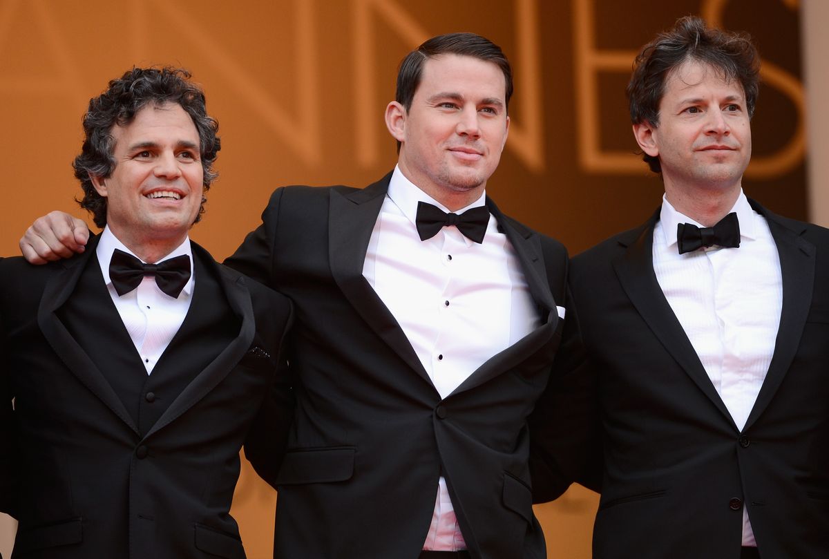 Mark Ruffalo, Channing Tatum and director Bennett Miller attend the "Foxcatcher" premiere during the 67th Annual Cannes Film Festival 