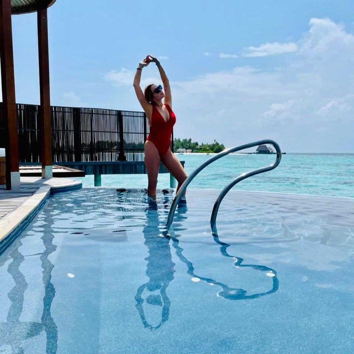 Lindsay Lohan bares it all during a trip to the Maldives