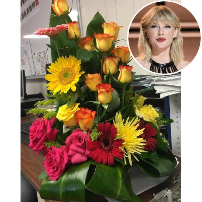 After hearing about deadliest shooting in US history that took place in Las Vegas on October 1, Taylor Swift took to Twitter writing, "There are no words to express the helplessness and sorrow my broken heart feels for the victims in Vegas and their families."
And just a day after over 50 people lost their lives and more than 500 suffered injuries, the <i>Look What You Made Me Do</i> singer sent flowers to thank a wounded officer in the attack. Kimberlee Binder, an intel analyst for the LAPD, posted an image of bouquet sent to her Los Angeles precinct on behalf of a coworker who was shot.
"Talk about a class act! @taylorswift sent multiple bouquets of flowers and plants to our station, as one of our officers was shot in Las Vegas last night," she wrote. "Beautiful flowers can bring a smile to anyone's face. Much respect."
Photo: Instagram/@kimberleeb88