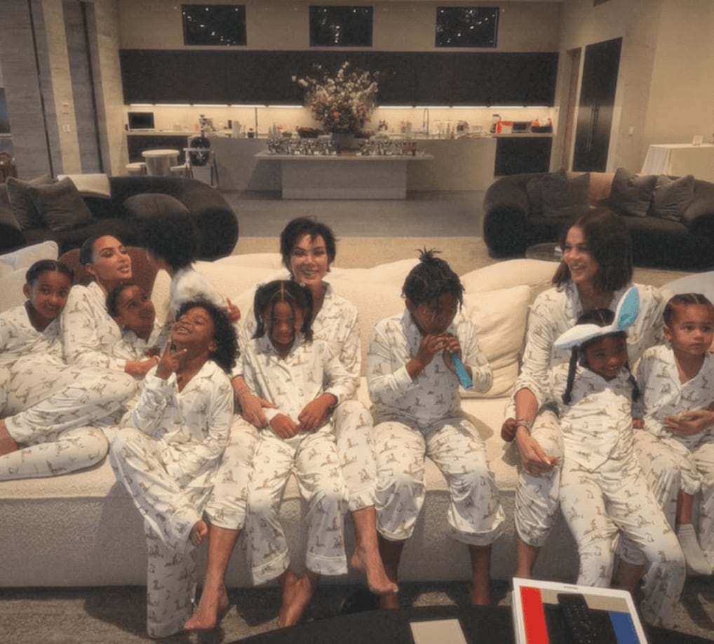 The Kardashian family during their 2025 Easter celebration.