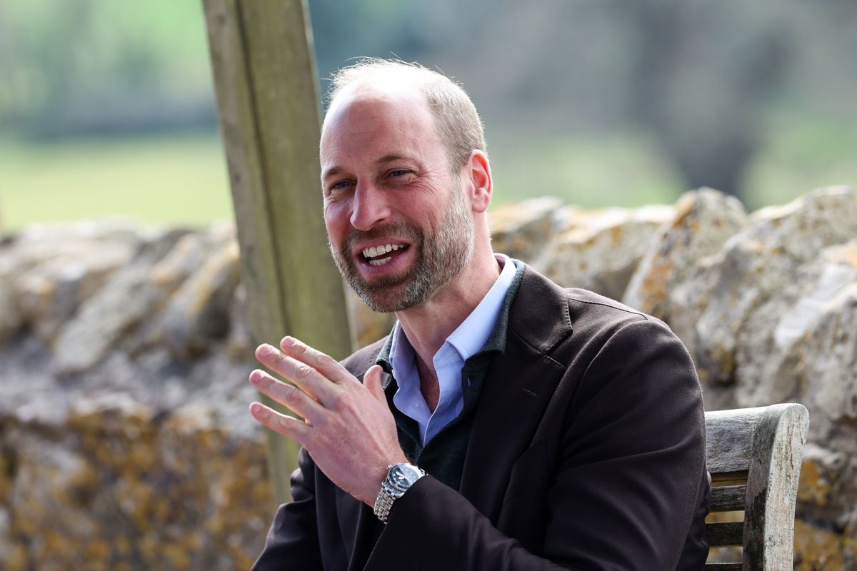 Prince William, Prince of Wales speaks with farmers during an event for sixty of the Duchy of Cornwall's next generation of farming tenants,