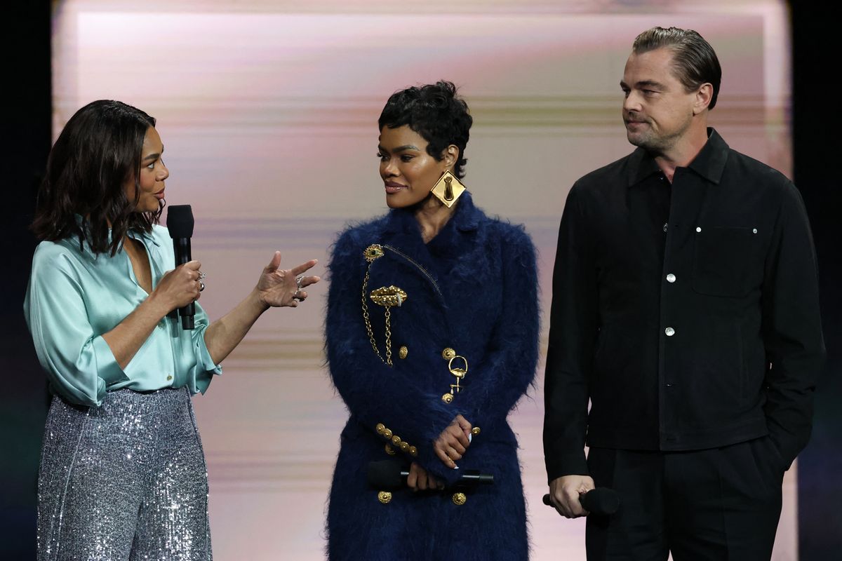 Regina Hall, Teyana Taylor, and Leonardo DiCaprio at CinemaCon 2025