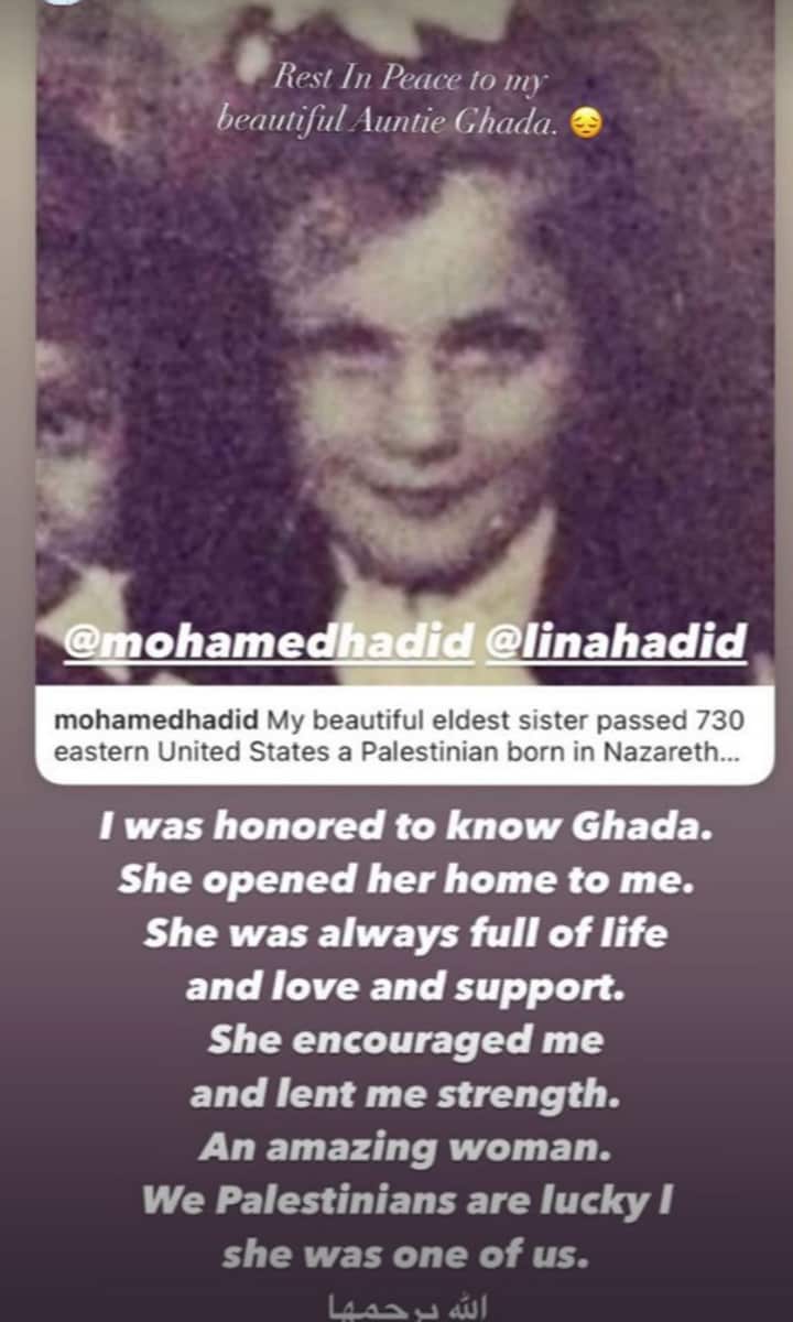Bella Hadid instagram story