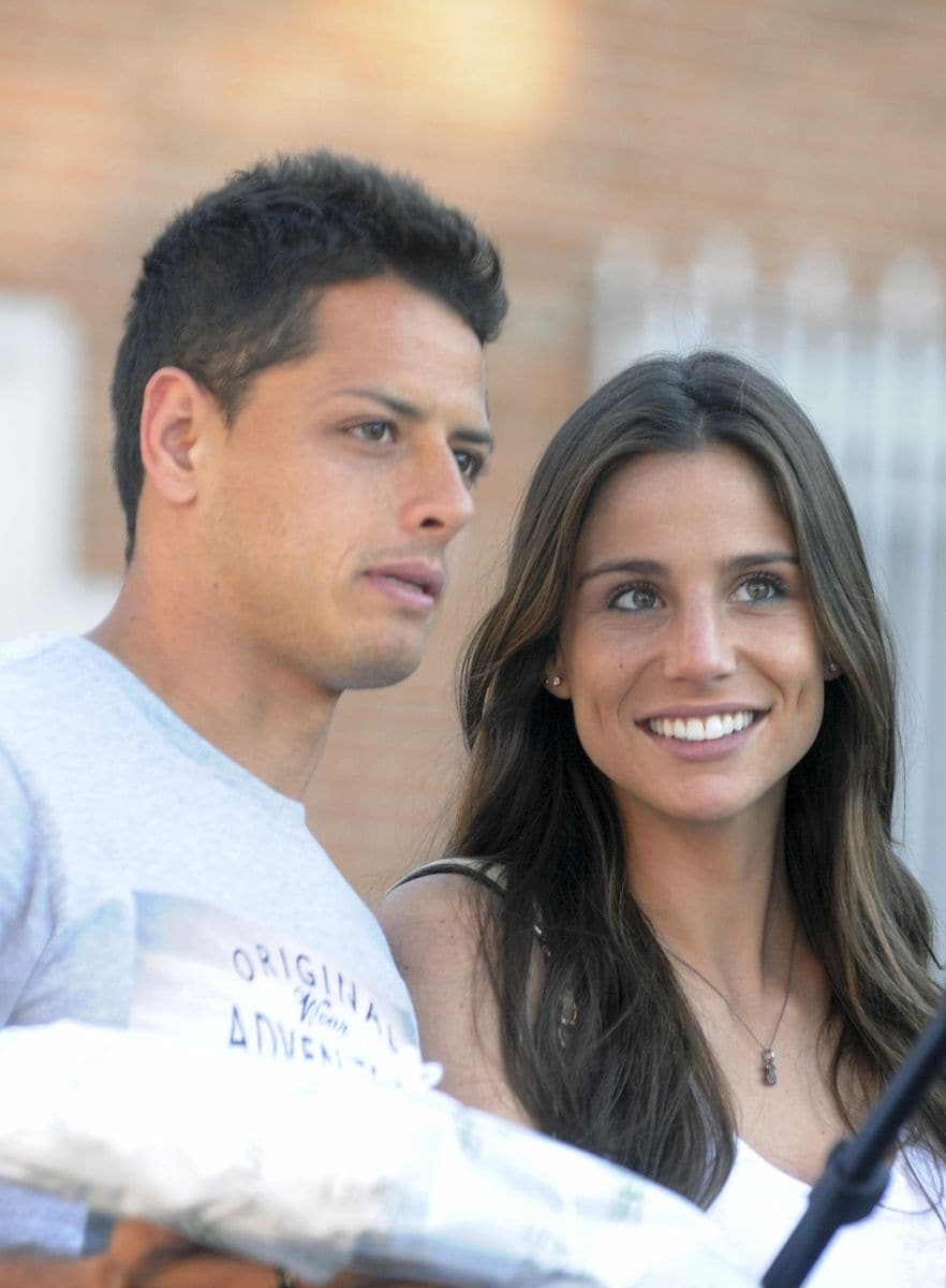 Javier 'Chicharito' Hernández with journalist Lucia Villalon in Madrid