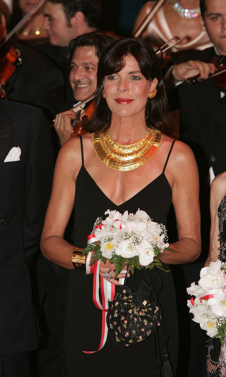 Gold jewelry added a polished finish to Caroline’s timeless black evening look.