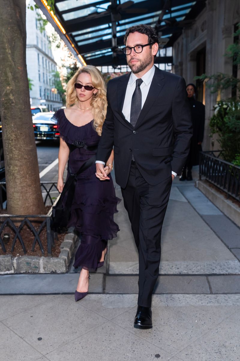 Sydney Sweeney (L) and Scooter Braun are seen on the Upper East Side on May 30, 2026 in New York City.