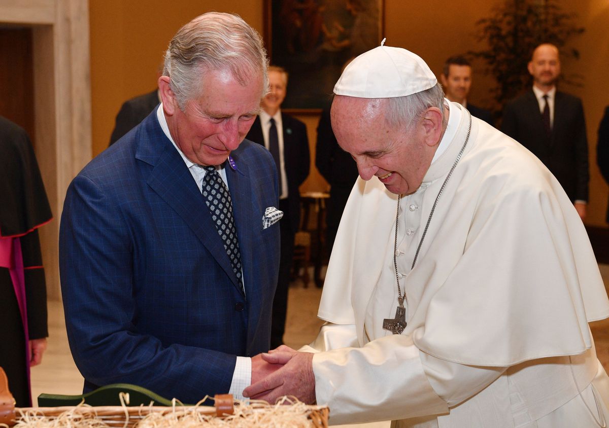 His Majesty (pictured with His Holiness in 2017) will no longer meet with the pontiff in April 2025