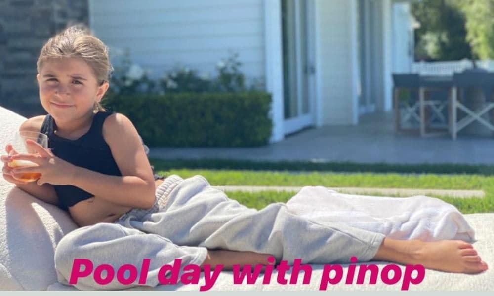 Celebrity kids enjoying the pool
