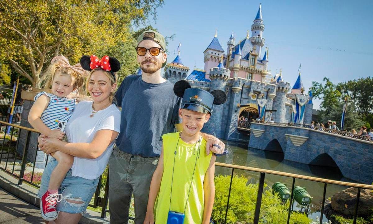 Hilary Duff And Family Spend The Day At Disneyland Park