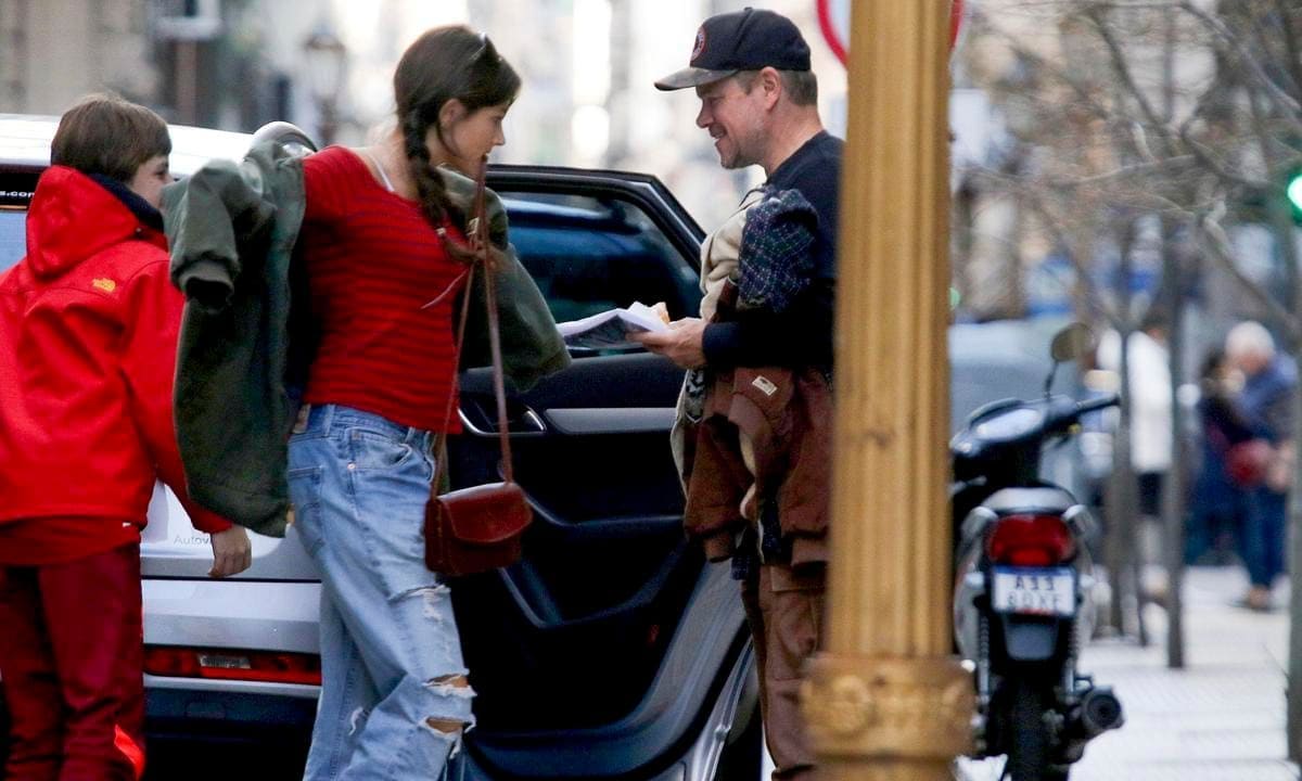 Matt Damon and his family in Argentina