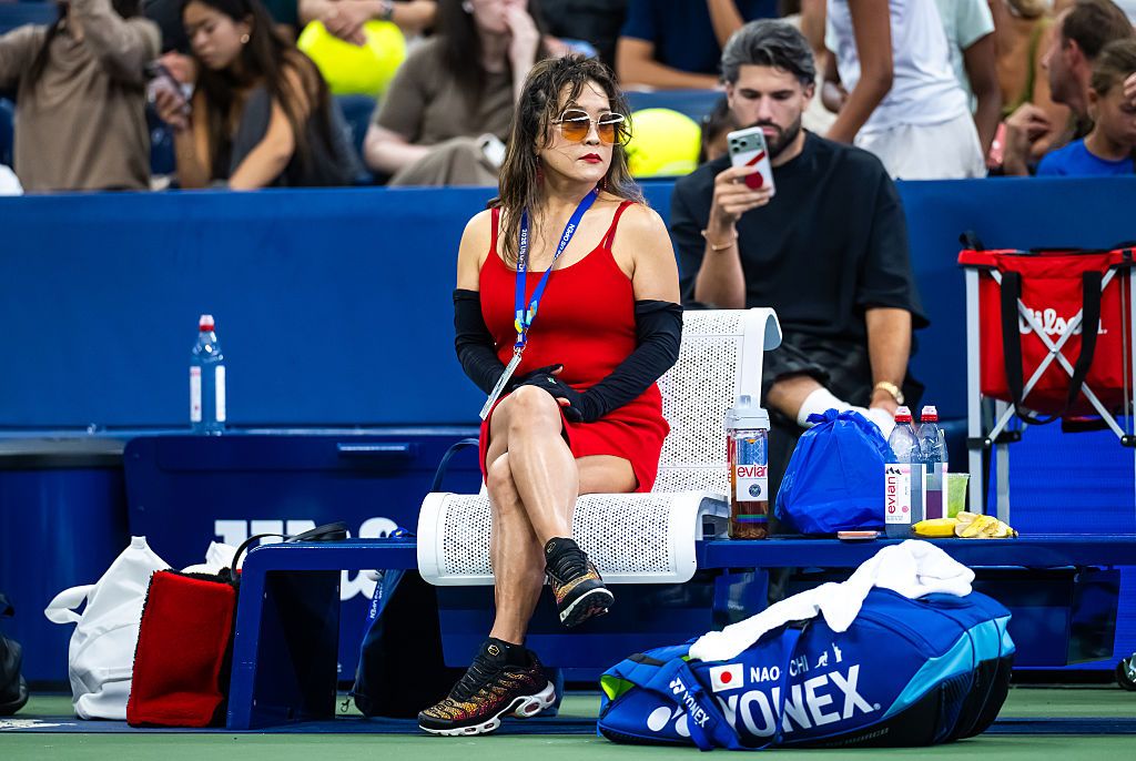Tamaki Osaka watches Naomi Osaka practice ahead of the US Open at USTA Billie Jean King National Tennis Center on August 27, 2026